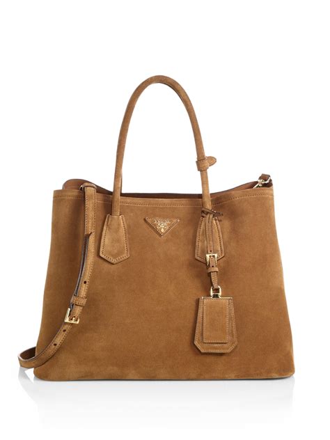 suede prada handbags|Prada brown suede bag.